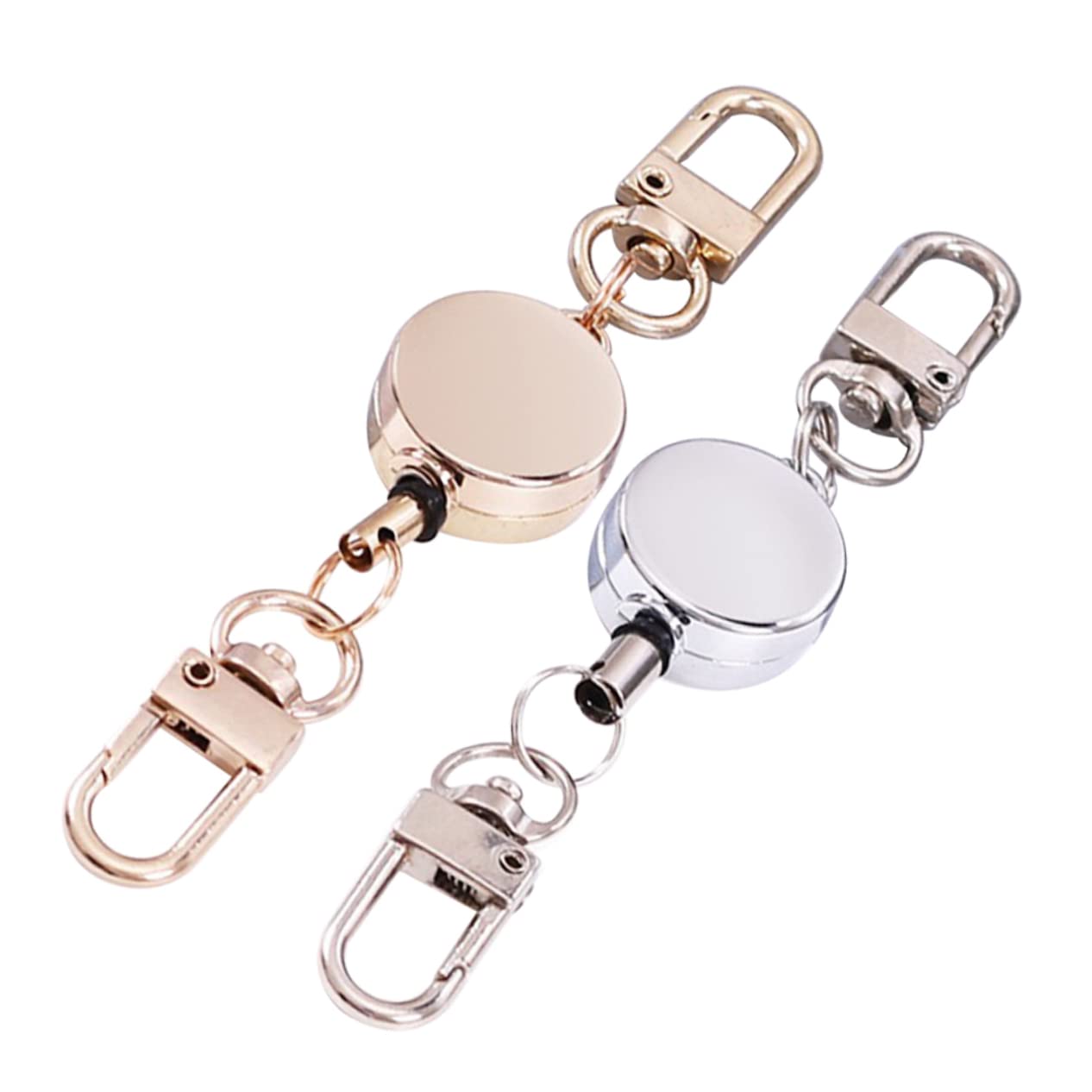 HOMSFOU 4 Set 4 Set di Portachiavi con Porta Badge Retrattili Facili da Tirare con Clip Retrattile Portachiavi Estensibile per Badge Flessibile 2 Pezzi * 4