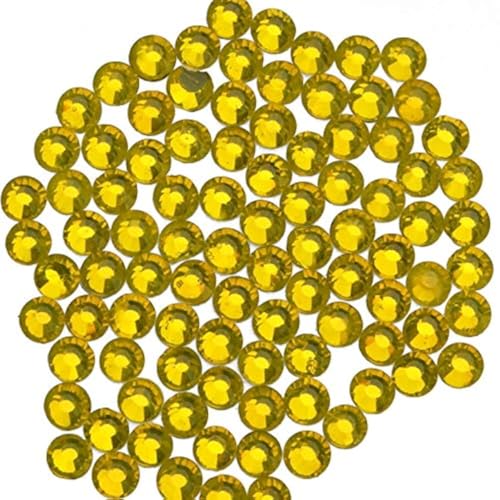 Image of 3000 Pieces Hot Fix Glass Flatback Rhinestones HotFix Round Crystal Gems (Citrine, SS10)