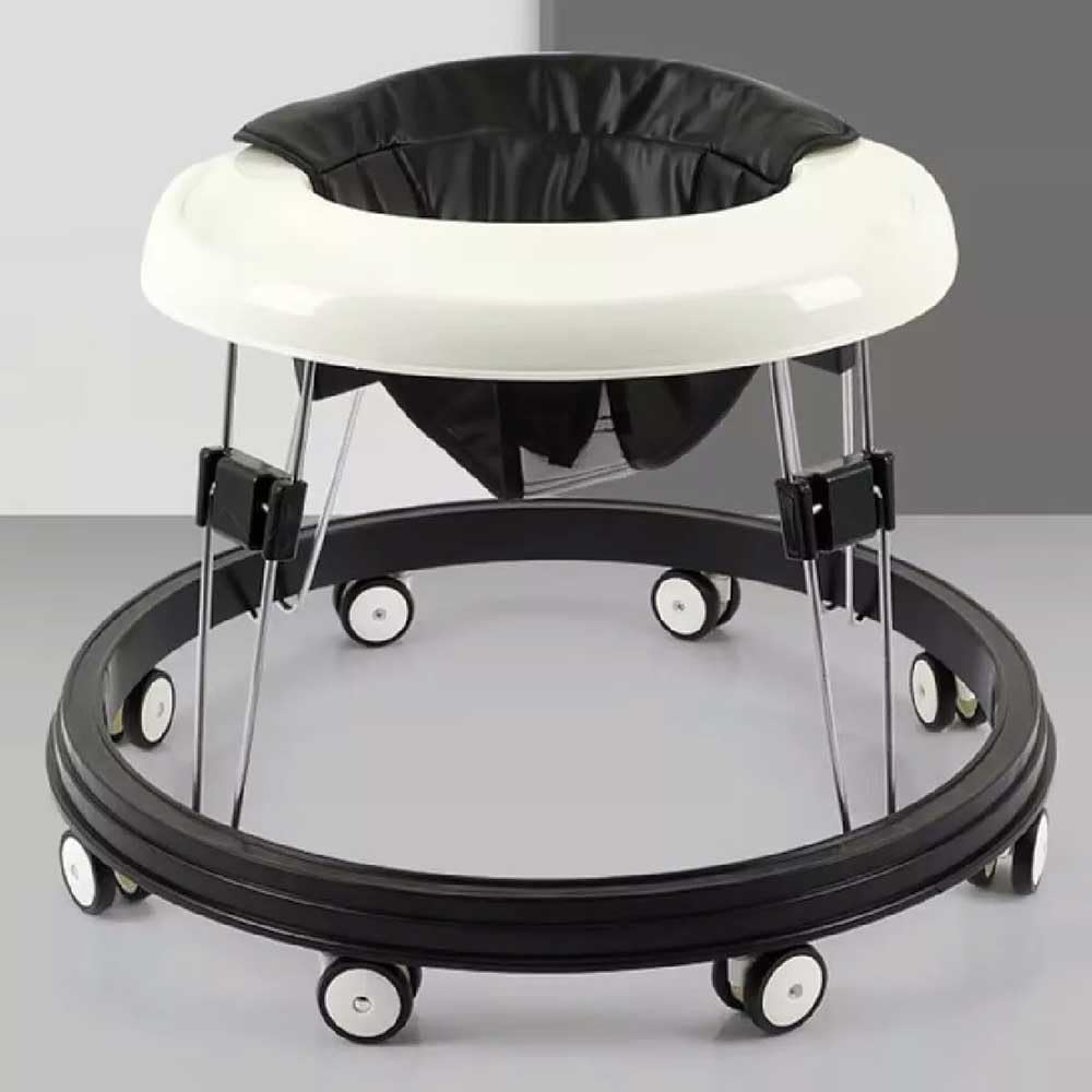 Ccarzzi Baby Walker Foldable Walker with 8 Silent Universal Wheels, Easy Clean Tray, 9 Adjustable Heights, Anti-Rollover Walker for Girls and Boys 6-18 Months