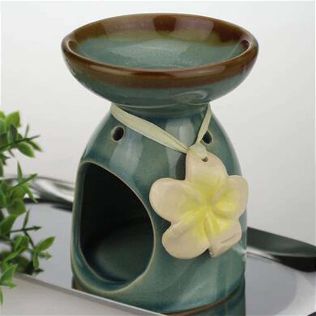 ppARK Lampara Vela Lámpara de Cera de fusión aromática Lámpara de Mesa con Fragancia con candelabro Lámparas de Fragancia de cerámica para el hogar Estufa de Aceite Esencial para Yoga SPA