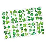 Lot de 10 autocollants de visage avec symbole porte-bonheur, trèfles élégants, tatoués temporaires pour la Saint Patrick, événement, trèfles