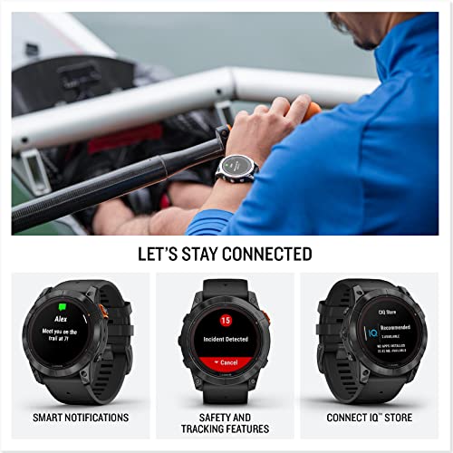 Image of Garmin Fenix 7X Pro Solar Edition Smartwatch with Band, 51 mm Case, Slate Gray /Black