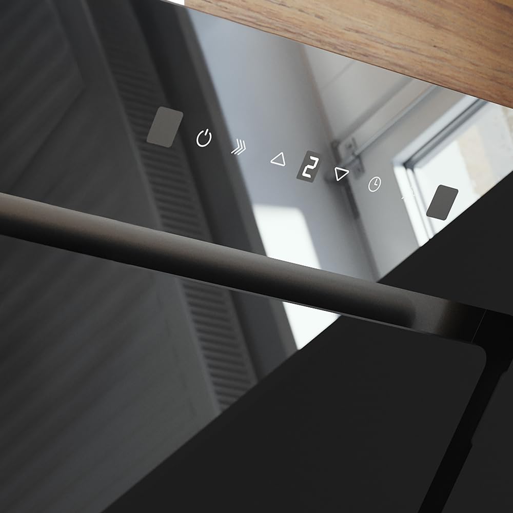 Cecotec Campana Extractora Decorativa 60 cm Bolero Flux DT 608002 Glass Black A++, 210W, Iluminación LED, Succión 800m3/h, Control Táctil, 3 Niveles, Filtro Carbono, Hand Movement, Delay Function