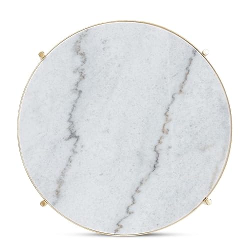 Baxton Studio Maddock Contemporary Gold Metal End Table With Marble Tabletop #TOP5