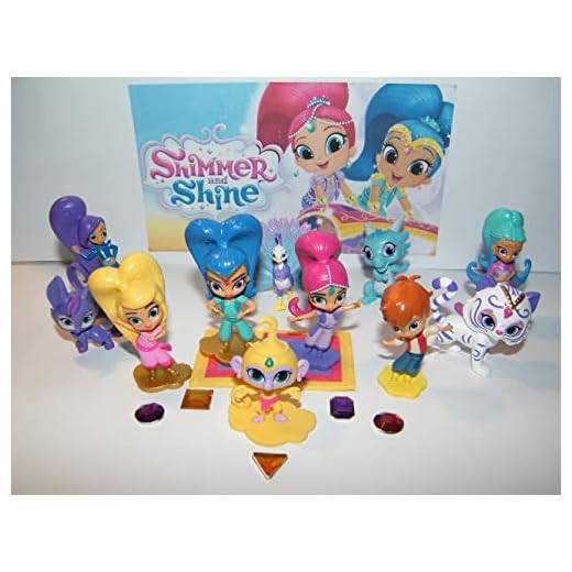 HAPPITOYS Shimmer and Shine Quality Figure Toy Set of 17 with 12 Figures and Genie Gems Featuring The Princess Samira, The Two Genies Shimmer and Shine, and Many More!