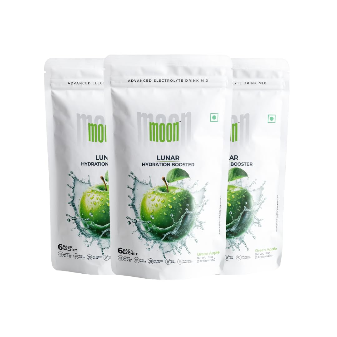 Moon Lunar Green Apple Hydration Booster Energy Drink Mix100% Natural & Healthy Electrolytes Mix Instant Daily Hydration & Energy Boost Post Workout Energy Powder Pack of 3(16g X 18 Sachets) (B0D4VS2WGF) Amazon Price History, Amazon Price Tracker