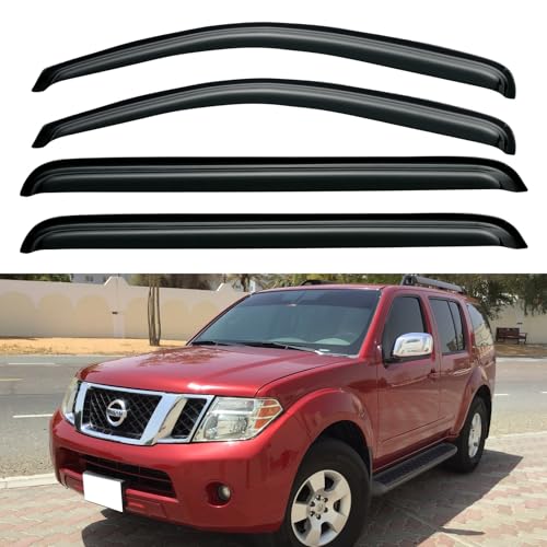 Image of Window Visors Rain Guards Shield for 2005-2012 Nissan Pathfinder, Out-Channel Window Vent Wind Deflectors Visors Shades for 05-12 Nissan Pathfinder