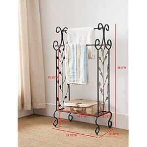 Kbdesignsfreestanding3tiermetaltowelrackstandwithstorageshelfblackgold Urban Country Home Decor Kb designs freestanding 3 tier metal towel rack stand with storage shelf blackgold urban country home decor