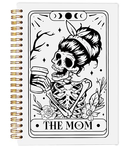 Image of Ecezatik The Mom Tarot Journal Notebook - Mom Gifts, Mothers Day Gifts for Mom from Daughter Son, Gothic Skeleton Mom Notebook Journal, Goth Gifts for Women, Witchy Journal, Spiral Notebook 5.5x8.3