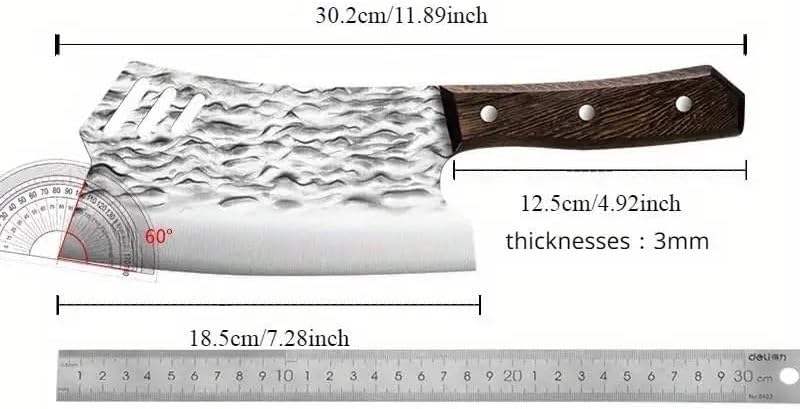 Meat Cleaver Knife, 7.28 Inch High Hardness Forged Chopping Bone Knife Stainless Steel Chopping Vegetables And Meat Dual-purpose Knives