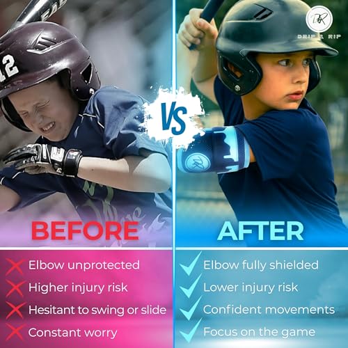 Drip & Rip Premium Youth Model Baseball and Softball Elbow Guard (Black Ice)