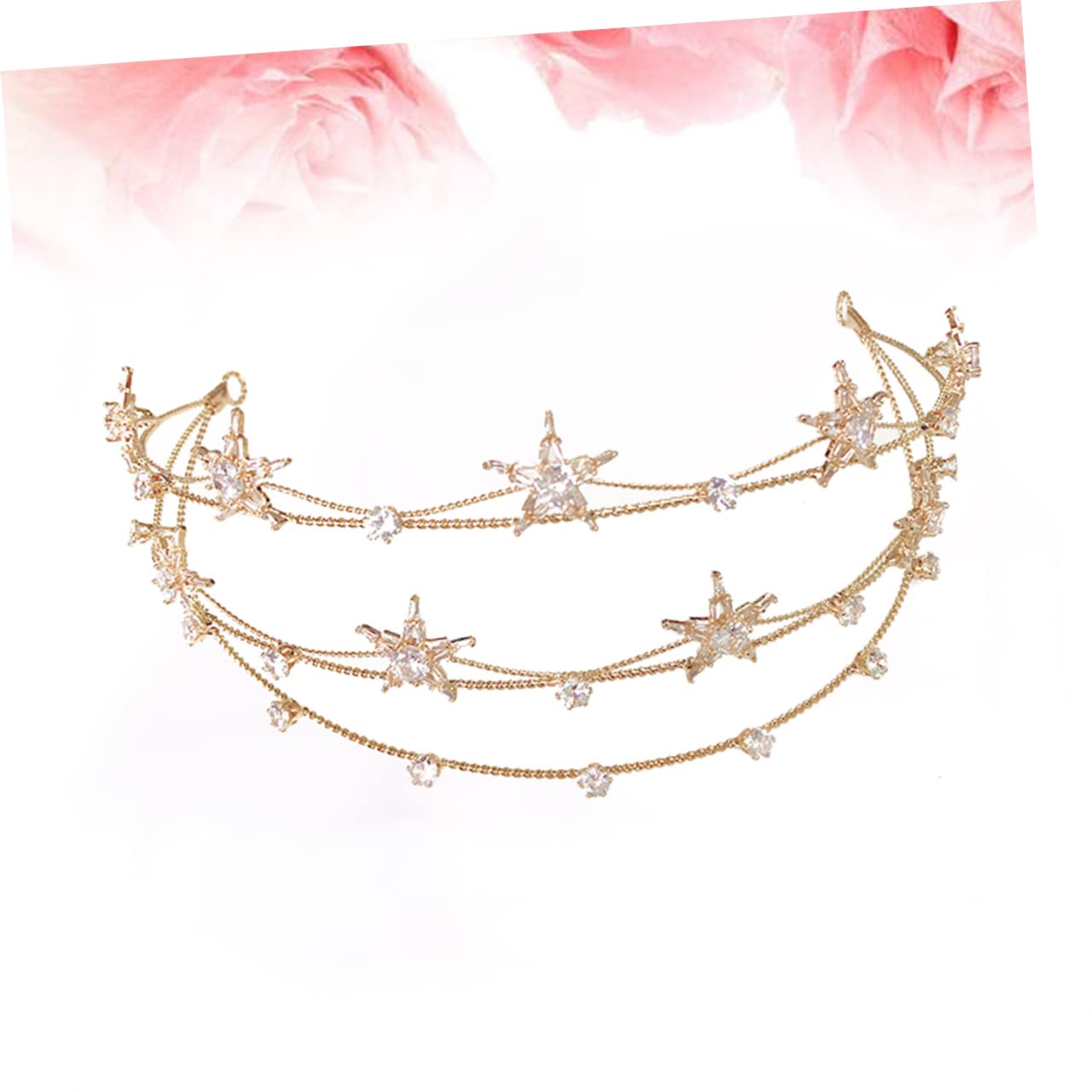 MAGICLULU 3 Piezas Diadema pentagrama para novias novia diadema diamantes imitación las mujeres Diadema con diamantes imitación tiara tocado mujer para boda