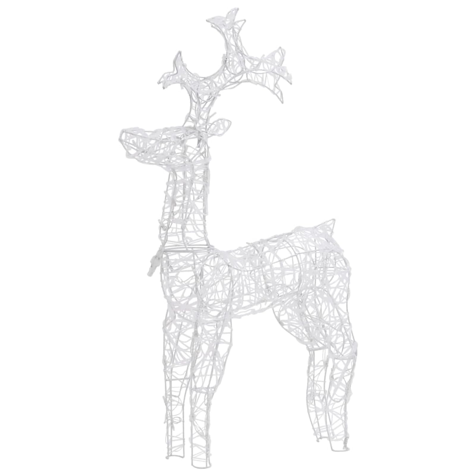 Gecheer LED-Rentier Weihnachtsdeko 90 LEDs 60x16x100 cm Acryl, Weihnachtsdekoration für Weihnachtsmarkt Festliche Eventdekoration Garten Rasen Terrasse Vorgarten Fassade329777