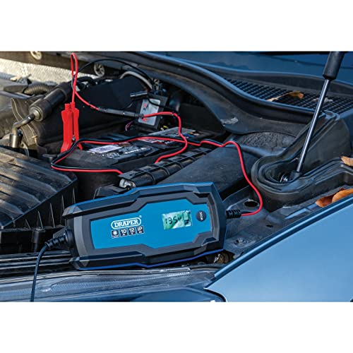 Draper 12V/6V Smart Charger | Battery Maintainer (10A) | Integrated Charging Leads | Trickle Car Battery Charger | Portable Jump Starter | 53491 - Image 3