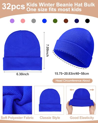 Image of JaGely 64 Pcs Kids Hats and Gloves Bulk Winter Beanies Hat Gloves for Toddler Boys Girls School Donation Wholesale