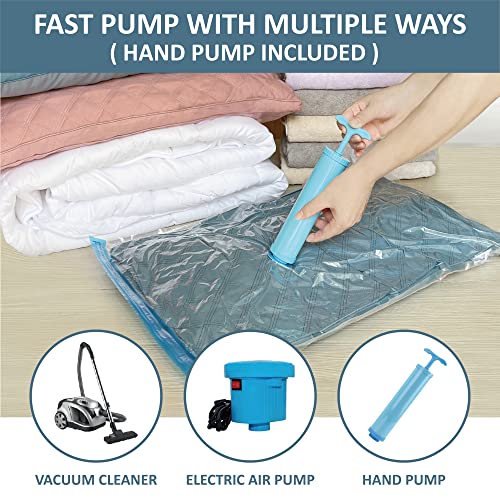 HIBAG Vacuum Storage Bags, 30-Pack Combo (5 Large/5 Jumbo) with Pump for Clothes and Bedding