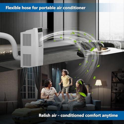Image of Hon&Guan 5 Inch Duct -16 FT White PVC and Aluminum Ducting for Heating Cooling Ventilation and Exhaust