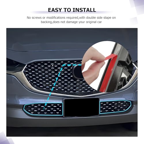 Image of LUWU Front Grill Mesh Compatible With 2020-2025 2026 Mazda CX-30 Front Mesh Grill Inserts Trims Front Mesh Grille Cover Guard for 2025 2026 Mazda CX30 Car Exterior Accessories ABS Material 2PCS