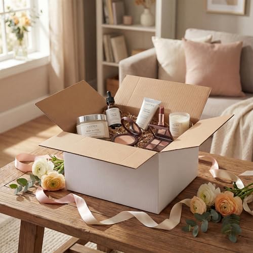 Image of RLAVBL 10x7x5 Shipping Boxes Set of 30, White Corrugated Cardboard Box for Packing, Mailing, Business