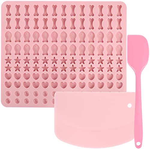 Backmatte Hundekekse, Silikonform Hundeleckerli Antihaft Pralinenform mit 130 Gitter Teigschneider Teigspachtel Hitzebeständig Backform für Kekse Schokolade Snacks(Rosa) Cover