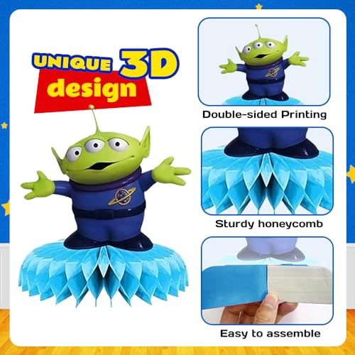Toadable STORY HONEYCOMB 9PCS Centerpiece Table Decorations Birthday Decor – 3D Honeycomb Decor Party Favors – 9Pcs Set Story Toy Game Birthday Cake Decor thumb #2