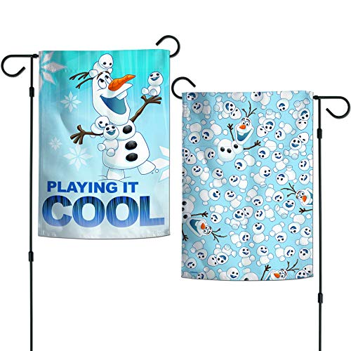 Consejos para Comprar Cara de olaf para comprar online. 40 WinCraft Disney Frozen Olaf Playing IT Cool Banderas de jardín de 2 Caras de 12.5 x 18 Pulgadas, Multicolor