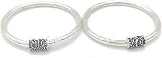 S H Jewels Pure Silver Oxidised Kada/Kadli for Boys & Girls Upto Age 2 Years (One Pair) 18 Grams Price In India