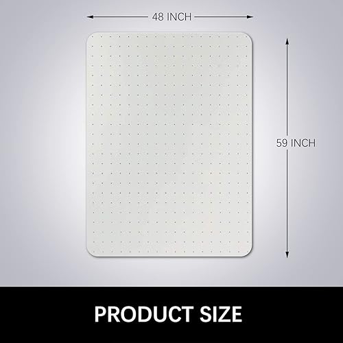 Miniatura 9 de Kuyal Tapete para silla, 48 x 36 pulgadas, PVC, para oficina en casa, para protección del suelo, transparente, tachonado, sin BPA, mate,