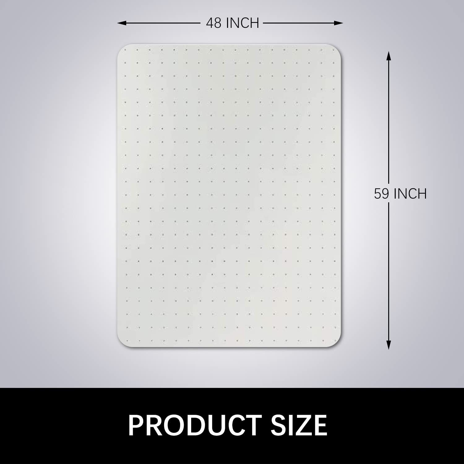 Kuyal Carpet Chair Mat, 48" x 59" PVC Home Office Desk Chair Mat for Floor Protection, Clear, Studded, BPA Free Matte Anti-Slip (48" X 59" Rectangle)