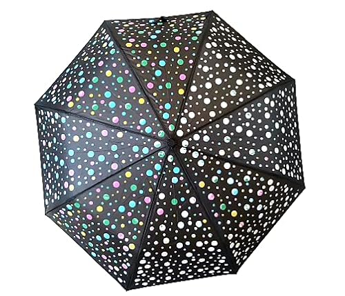 Goods4good Paraguas que Cambia de Color con la Lluvia/ Agua Mágico con estampado de Lunares Multicolores, plegable, automático, diámetro 110 cm Cover