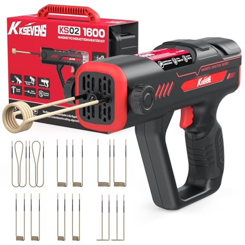 Induction Heater Bolt Removal,1600W 110V Handheld Magnetic Induction Heater Tool with 12 Coils for Rusty Screw Removing,Red