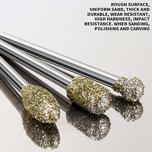 Conjunto de 30 peças de brocas de diamante com haste de 1,27 cm, 10 estilos, cabeça de moagem revest