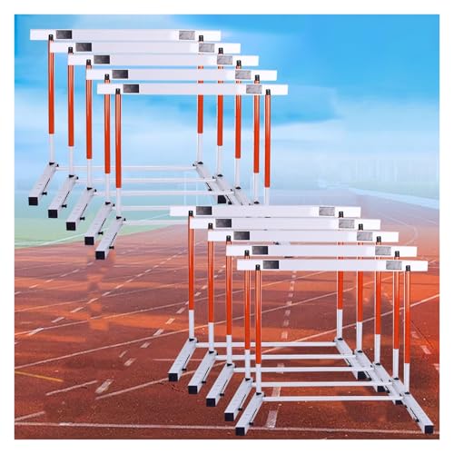 Adjustable Height Agility Hurdle Set for Adults, 1/5/10 Pcs Speed Agility Training Hurdles Detachable, Portable Jumping Hurdles Track and Field, for Professional Competition/Outdoor Sports(Pack of 10)