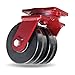 Hamilton Extra Heavy Duty Dual Wheel Caster - 10"Dia.X3"W Wheel - 5800-Lb. Capacity - Duralast Xc Polyurethane Wheel - Tapered Bearing - Swivel - Black