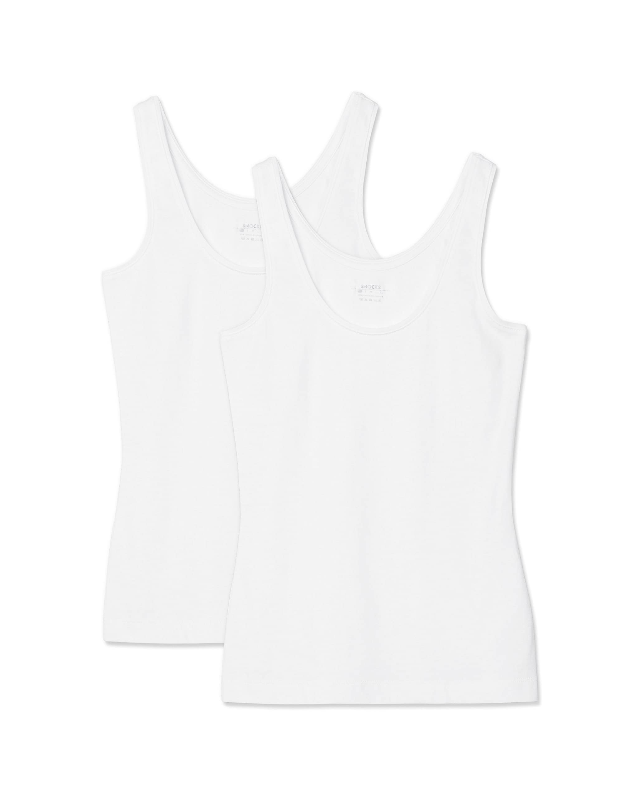 Snocks Top Damen aus Bio-Baumwolle 2er Pack - Körperbetonte Passform - Hochwertige Unterhemden mit klassischen Trägern