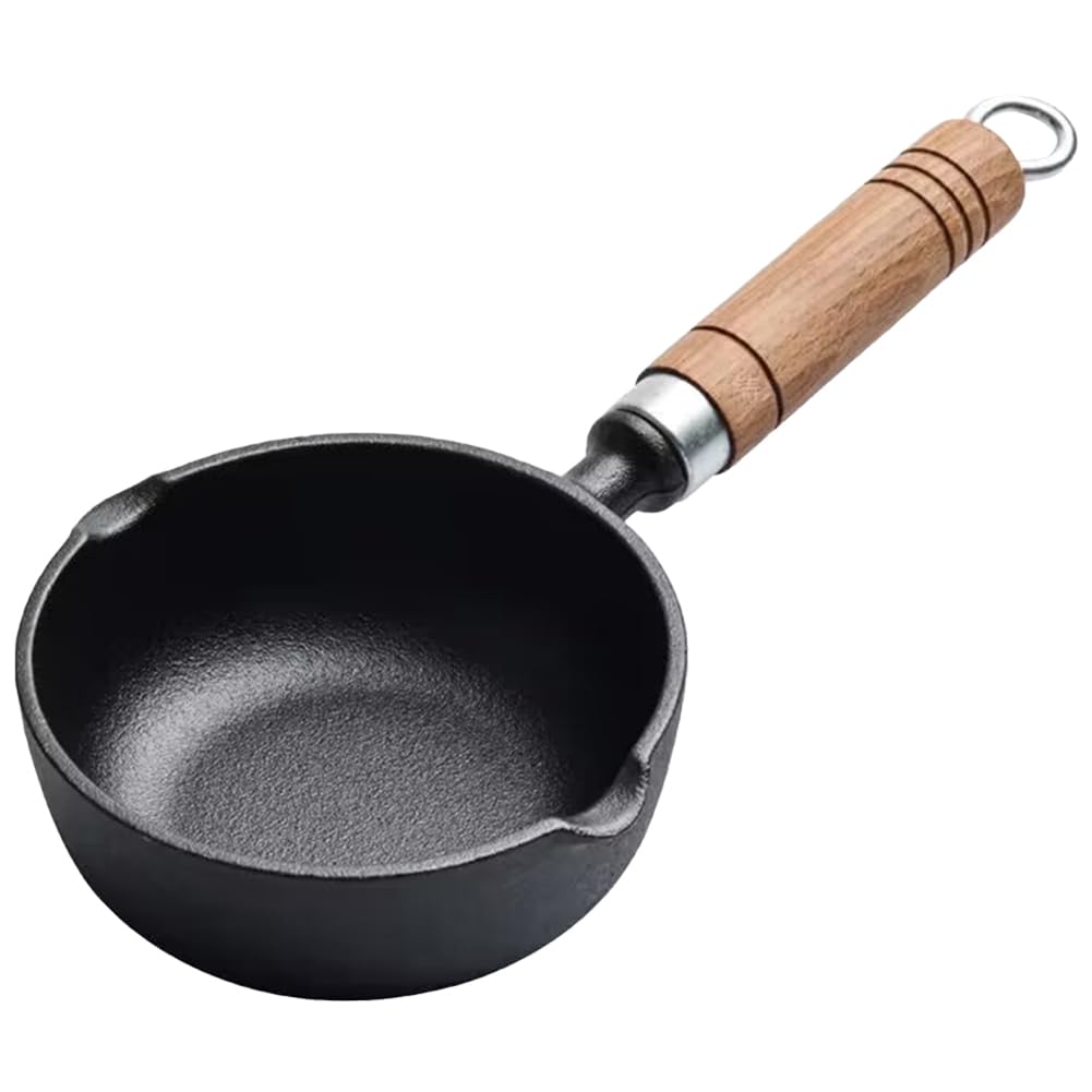 Fiorky Milk Pan Multipurpose Saucepan - Cast Iron Mini Egg Frying Pan Nonstick Steak Auxiliary Fod Pan Small Soup Pot with Pour Spout Butter Melting Pot Gas Stove Induction Cooker Universal