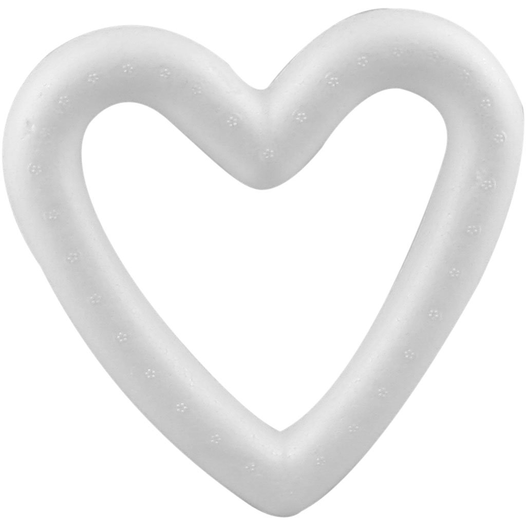Creativ 54357 Polystyrene Heart, White, 13.5 cm