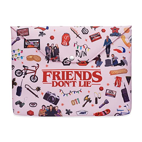 Stranger Merchandise Friends Don't Lie Buchhülle für Buchliebhaber, Hellfire Club Partyzubehör, Strangeness Stuff Buchschutz mit Reißverschluss Cover