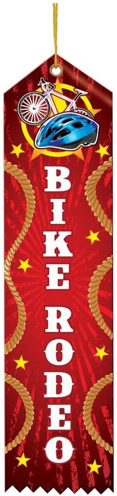 Crown Awards Place Ribbon, 2" x 8" Bike Rodeo Award Ribbon, 25 Pack Prime
