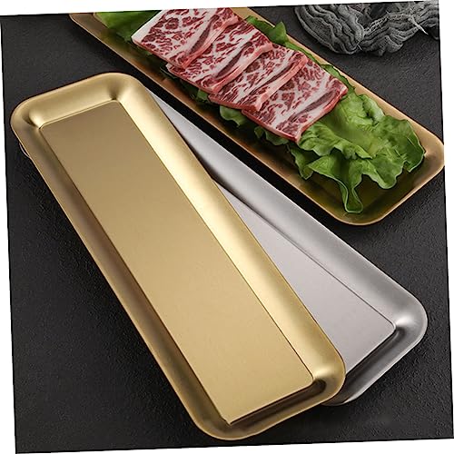 Plato para sushi de acero inoxidable color dorado miniatura 4