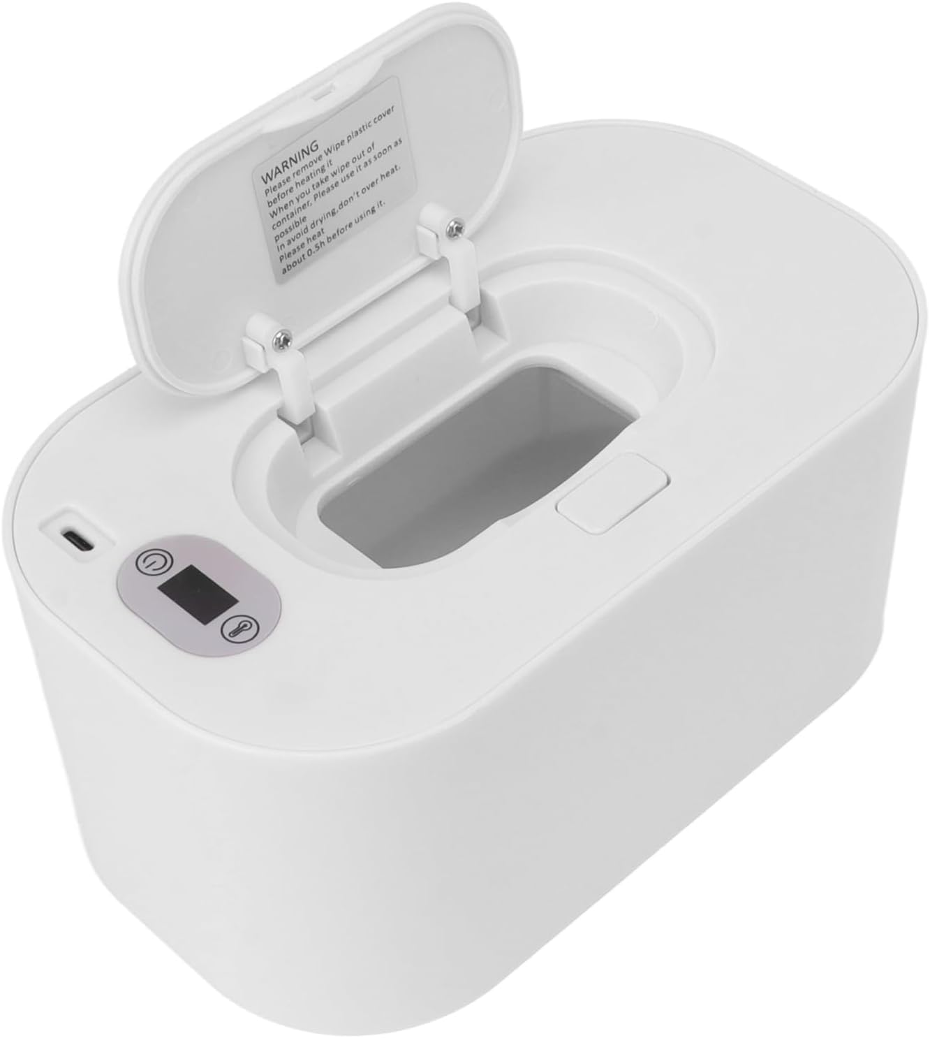 Chauffe-lingettes pour bébé, chauffe-lingettes humides, température constante, chauffage portable réglable de la température (blanc)