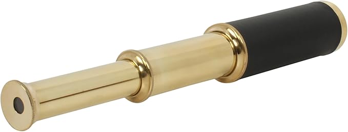 Telescopio de mano de latón náutico de 9" con caja de madera miniatura 6