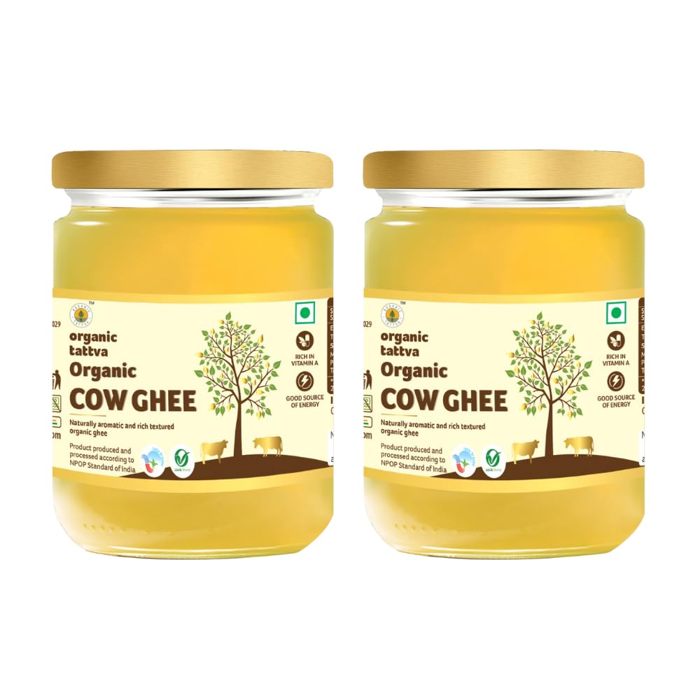 Organic Tattva, Organic Cow Ghee 1 litre | Pure Organic Ghee | Traditionally Churned | Granular/Danedar Ghee | Rich in Aroma | Excellent Source of Energy | Pesticide and Chemical Free | 500 ml x 2 (B0CGNXJBVZ) Amazon Price History, Amazon Price Tracker