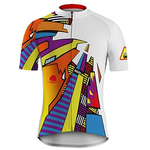 Maillot vélo VTT homme à motif géométrique pour explorer les sentiers cet été