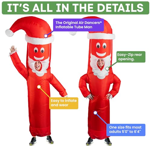 Image of LookOurWay Inflatable Tube Man Costume - Wacky Wavy Arm Guy Funny Inflatable Halloween Costume