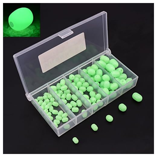OriGlam 【Happy Shopping Day】 100pcs Soft Plastic Luminous Glow Fishing Beads, Beads Round Beads Fishing Lures, Green Sea Fishing Bead Fishing Tackle Tools