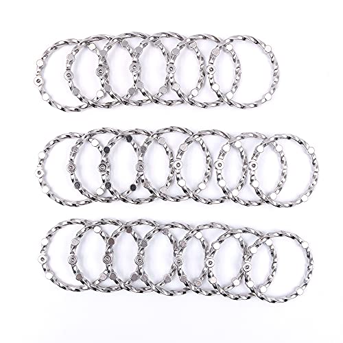 Hsthe Sea 20 Pcs Curtain Ring Leaf Binder Rings 48mm Metal Book Rings Loose Leaf Binders for Curtain Index Card Notebook DIY Scrapbook Album Calendars Round Rings Keychain