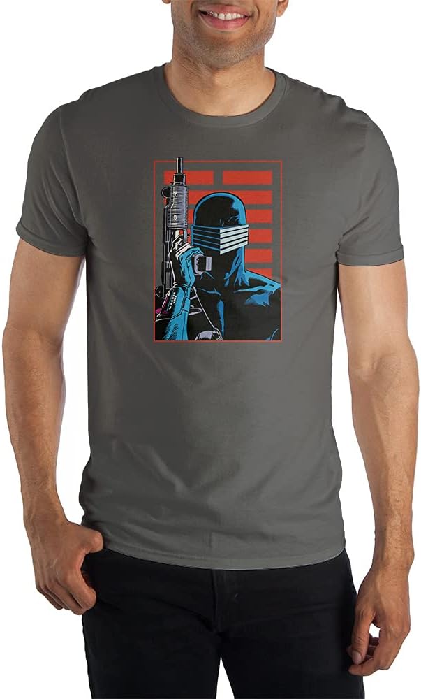 Mens G.I. Joe Snake Eyes Movie Character Grey Graphic Tee
