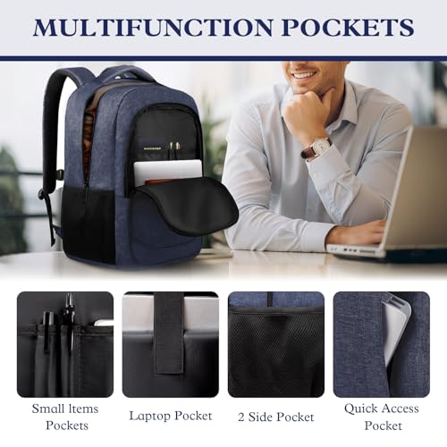 Mochila para portátil azul 17.3 pulgadas 40L miniatura 3