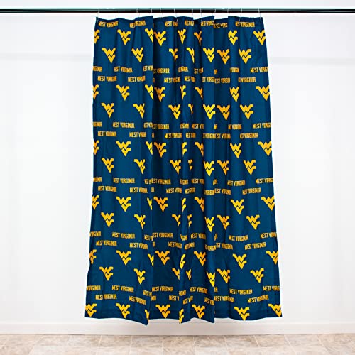 Image of College Covers Everything Comfy West Virginia Mountaineers Bright and Colorful Shower Curtain Cover 70 inch x 72 inch